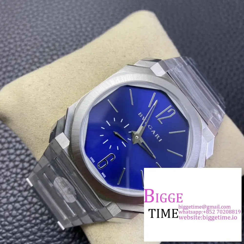 Octo Finissimo 40Mm Blue Dial Ss Bracelet Bvf My9015 Bvlgari