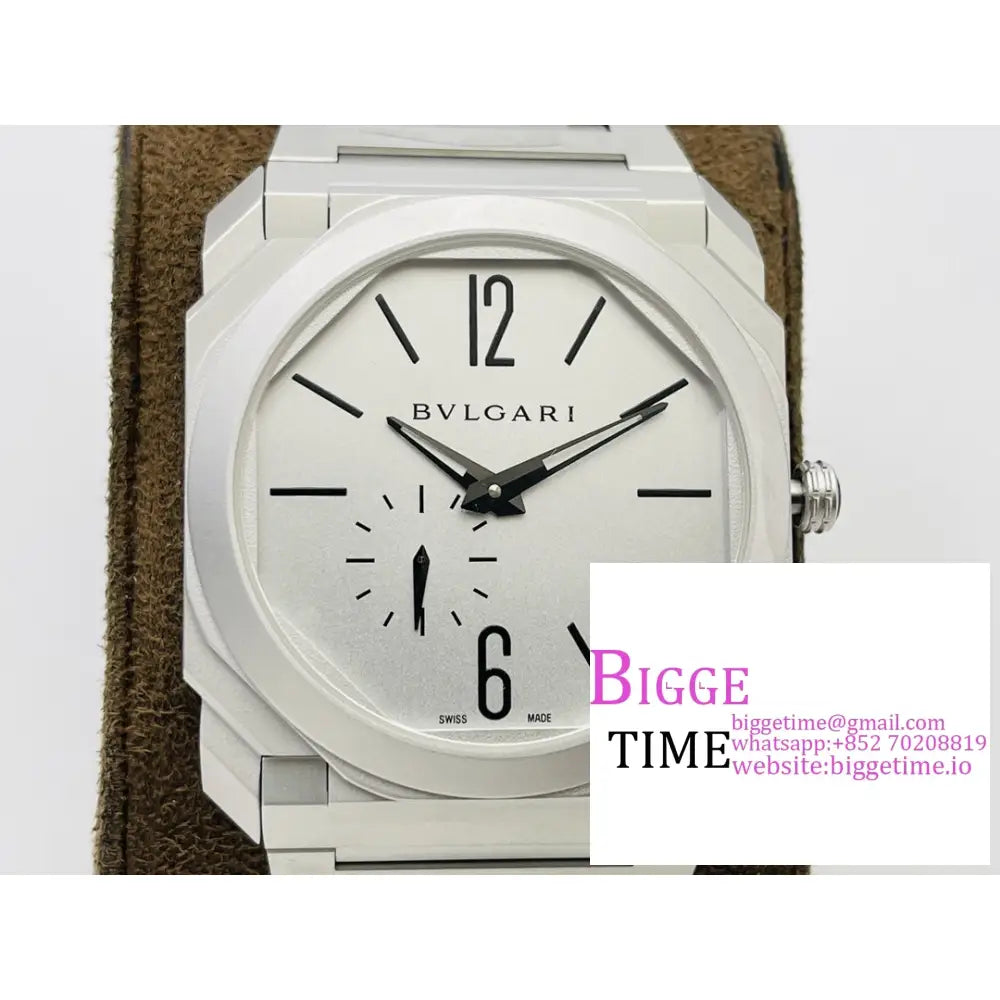 Octo Finissimo 40Mm White Dial Ss Bracelet Bvf My9015 Bvlgari