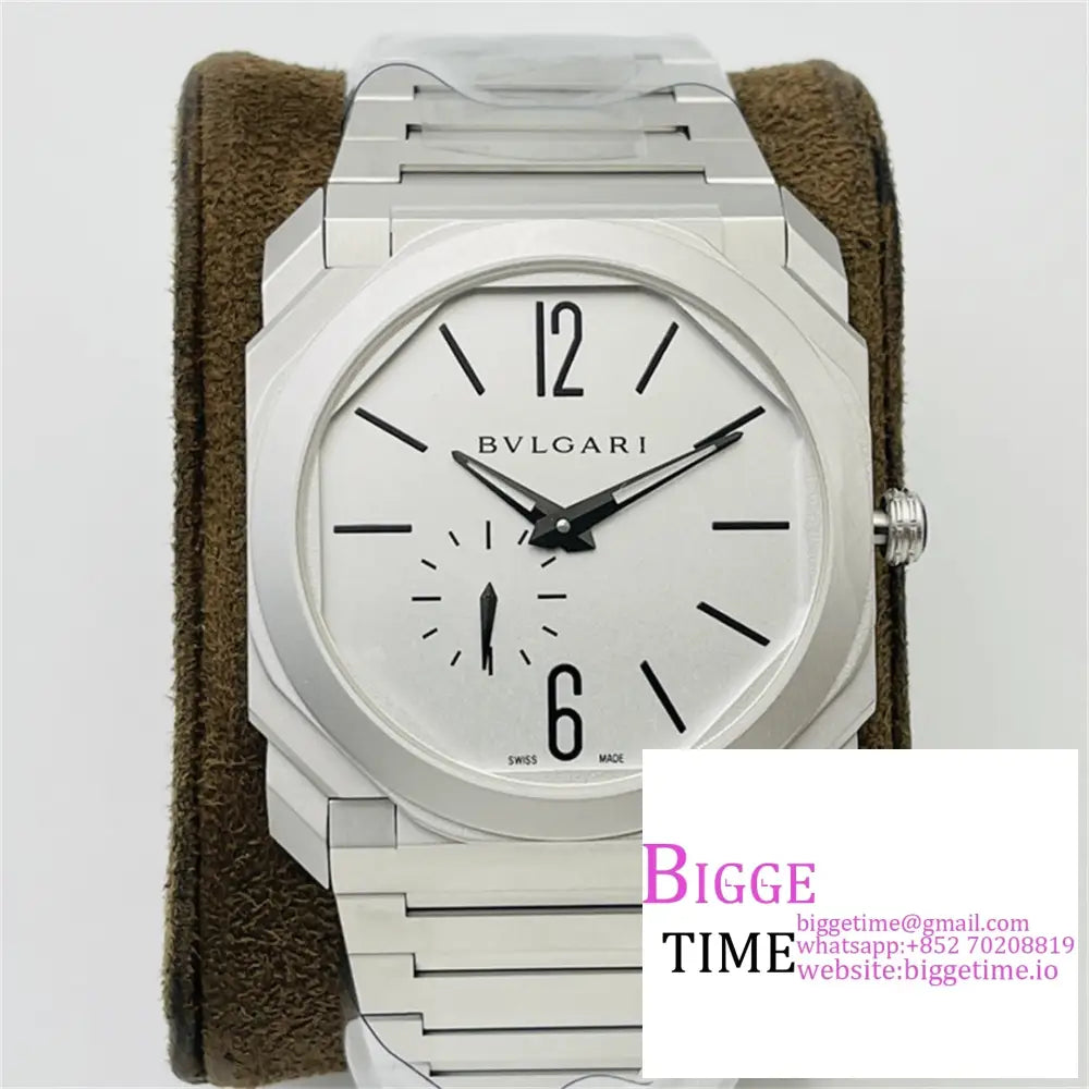 Octo Finissimo 40Mm White Dial Ss Bracelet Bvf My9015 Option1 Bvlgari