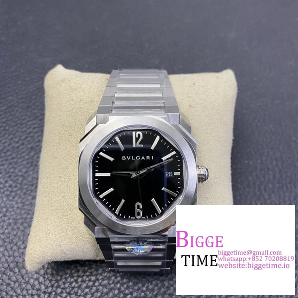 Octo Roma 41Mm Black Dial Ss Bracelet Bvf My9015 Option1 Bvlgari