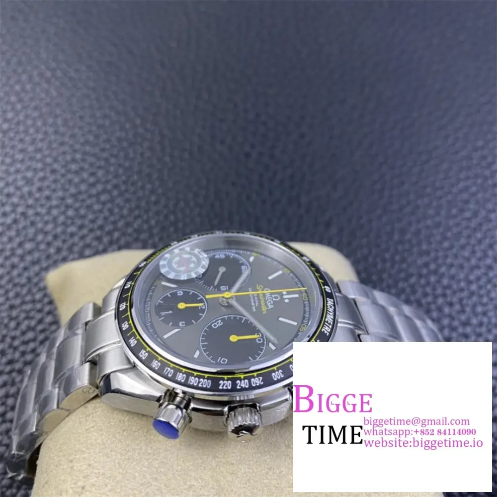 Speedmaster 40Mm Racing Master Grey/Black Dial Ss Bracelet Hrf A7750 Omega
