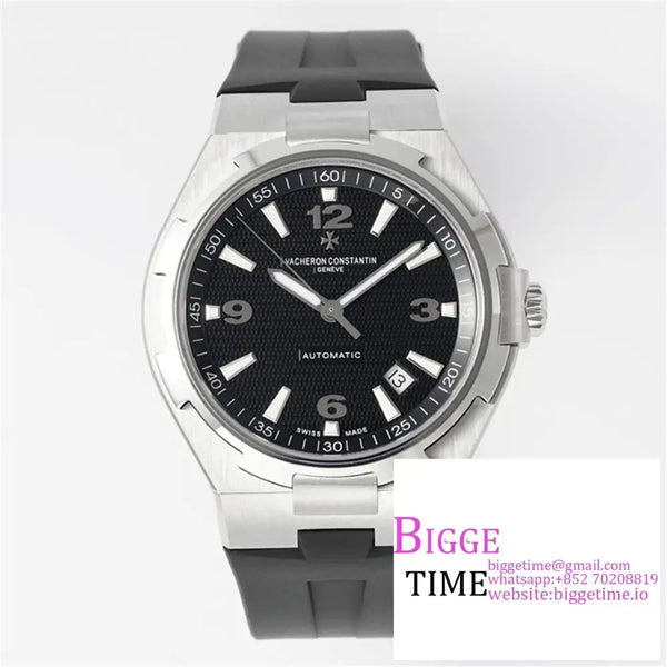 Overseas 42Mm 47040 Black Dial Rubber Strap Ppf A1226Sc Option1 Vacheron Constantin