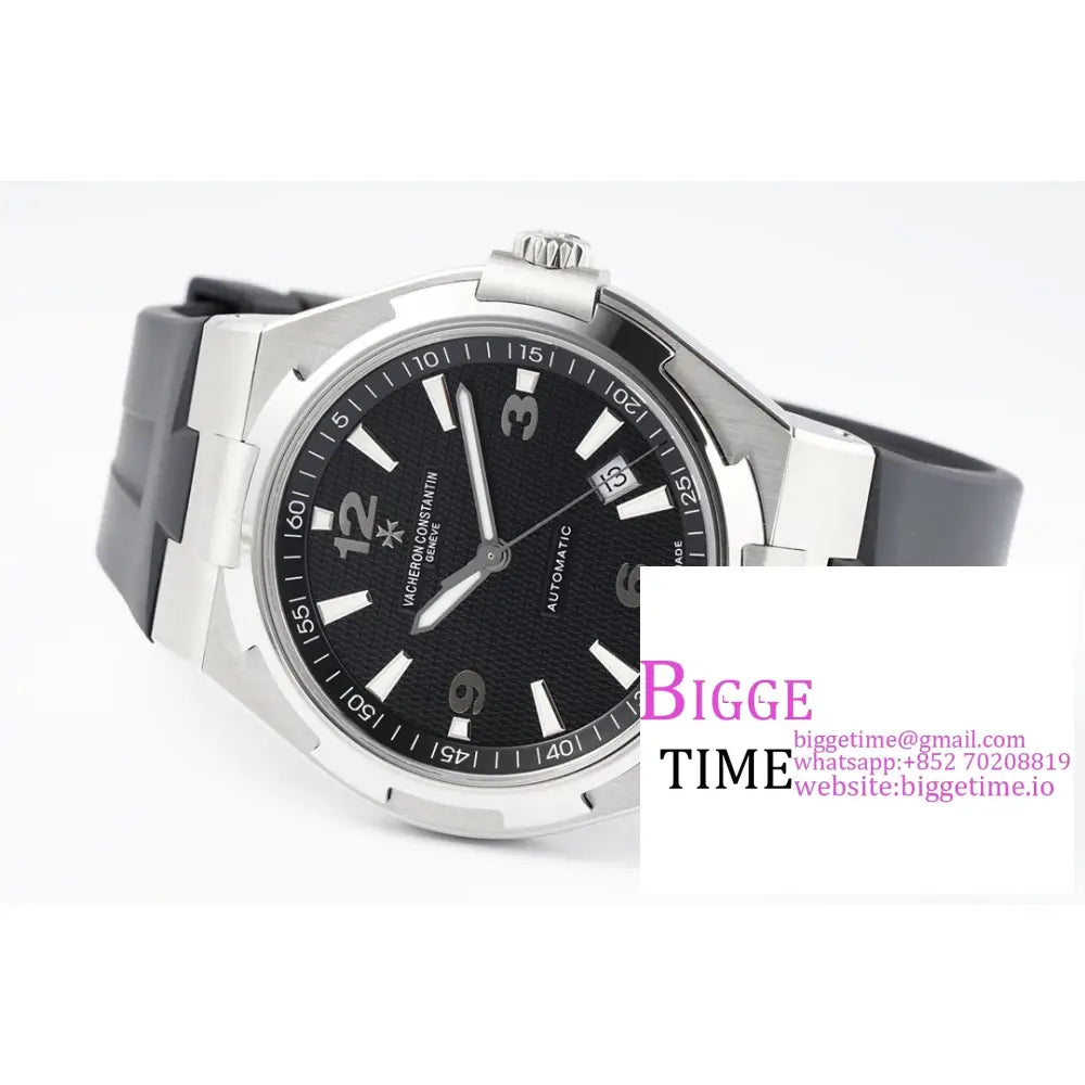 Overseas 42Mm 47040 Black Dial Rubber Strap Ppf A1226Sc Vacheron Constantin