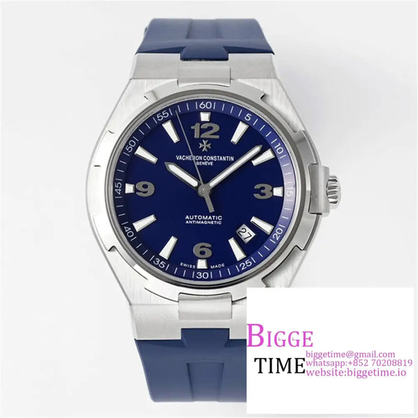 Overseas 42Mm 47040 Blue Dial Rubber Strap Ppf A1226Sc Option1 Vacheron Constantin