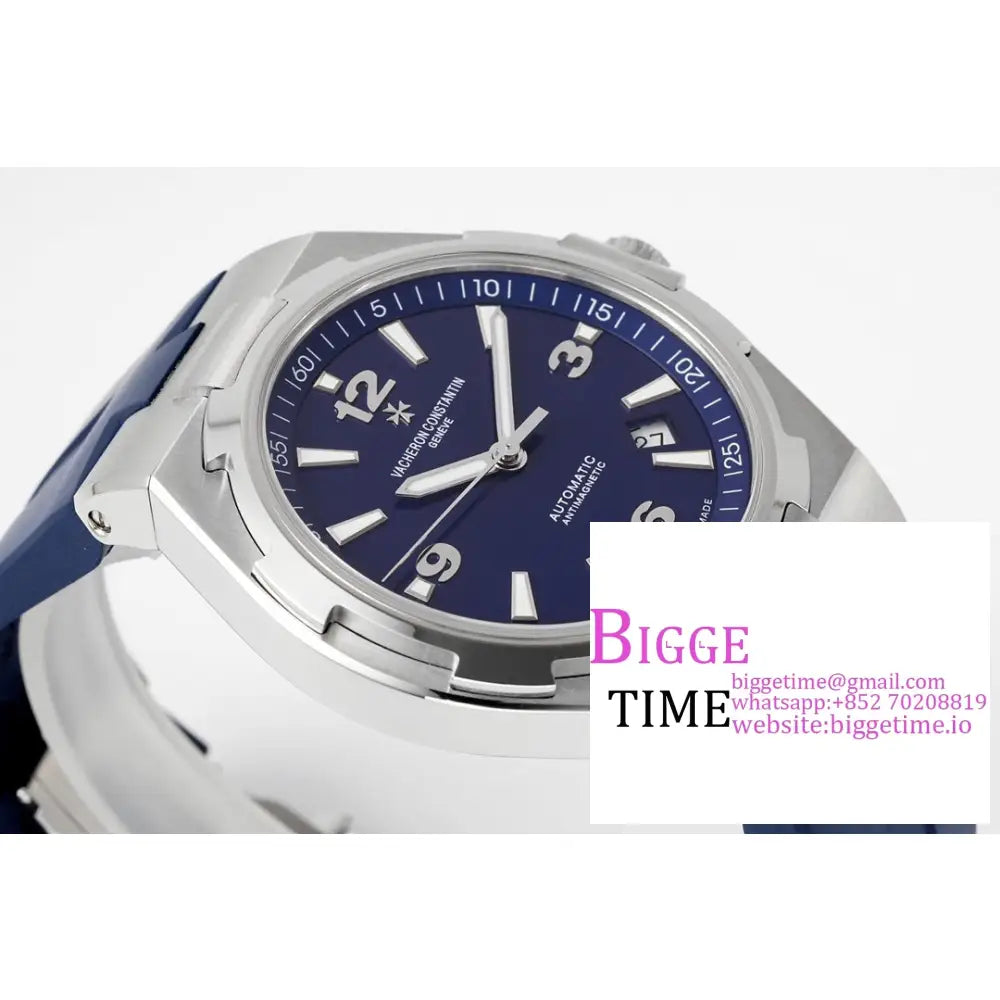 Overseas 42Mm 47040 Blue Dial Rubber Strap Ppf A1226Sc Vacheron Constantin