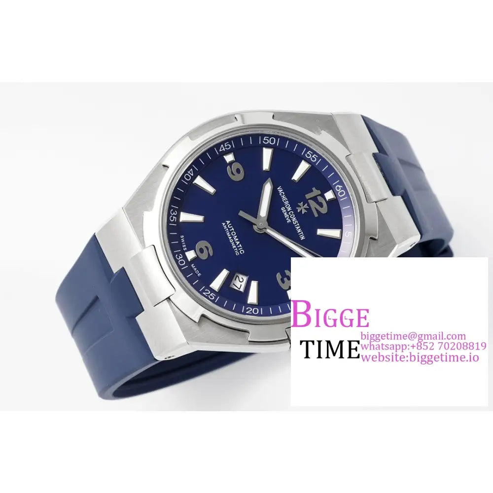 Overseas 42Mm 47040 Blue Dial Rubber Strap Ppf A1226Sc Vacheron Constantin