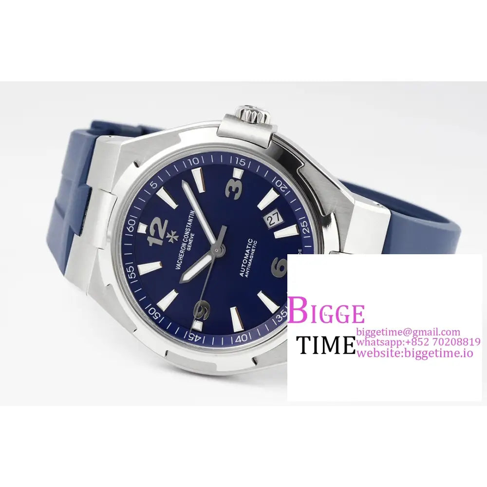 Overseas 42Mm 47040 Blue Dial Rubber Strap Ppf A1226Sc Vacheron Constantin