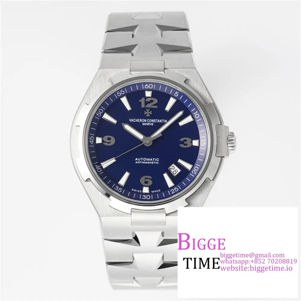 Overseas 42Mm 47040 Blue Dial Ss Bracelet Ppf A1226Sc Option1 Vacheron Constantin