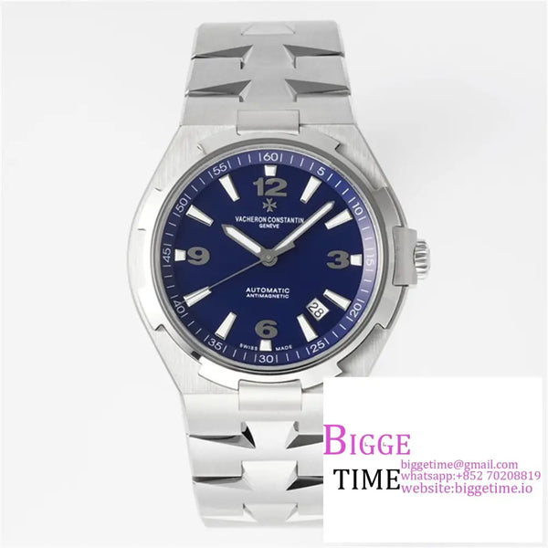 Overseas 42Mm 47040 Blue Dial Ss Bracelet Ppf A1226Sc Option1 Vacheron Constantin