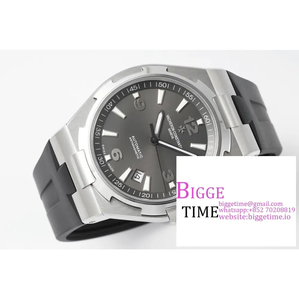 Overseas 42Mm 47040 Grey Dial Black Rubber Strap Ppf A1226Sc Vacheron Constantin