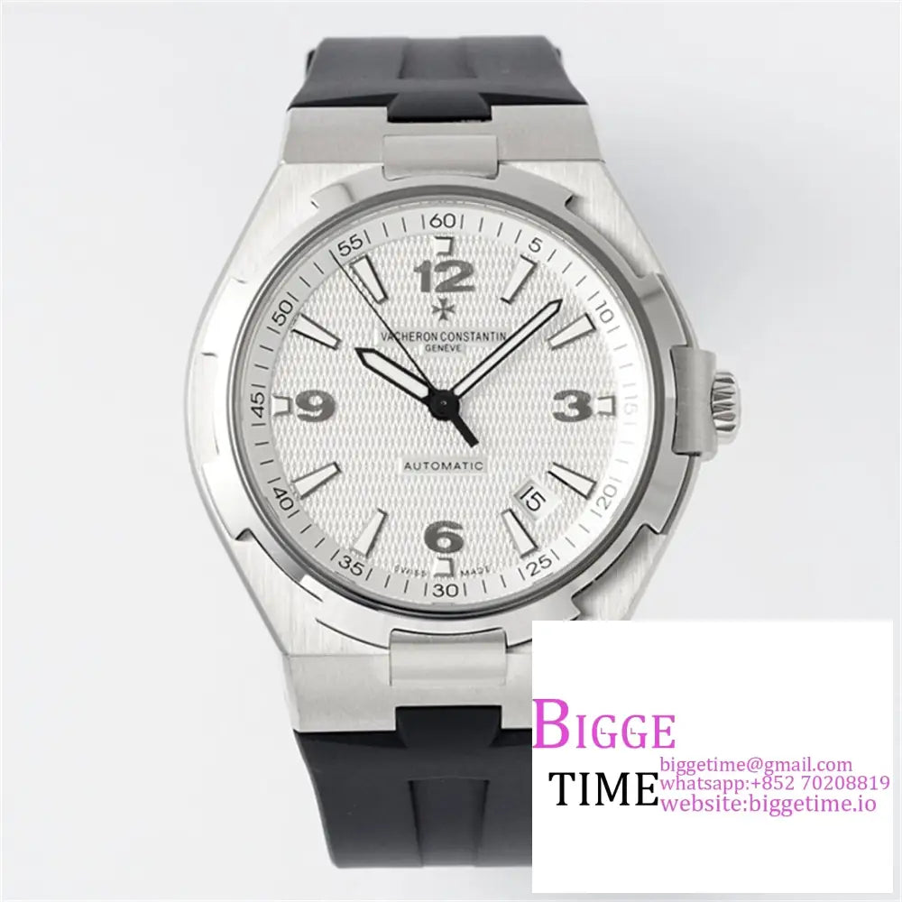 Overseas 42Mm 47040 White Dial Black Rubber Strap Ppf A1226Sc Option1 Vacheron Constantin