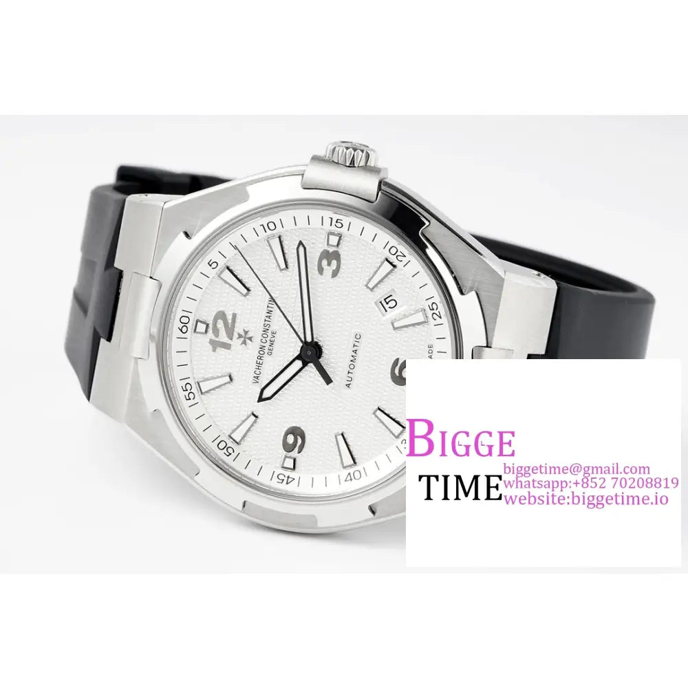 Overseas 42Mm 47040 White Dial Black Rubber Strap Ppf A1226Sc Vacheron Constantin