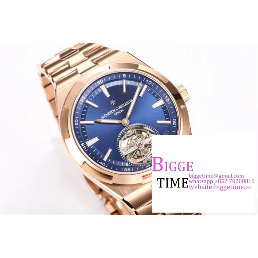 Overseas Tourbillon 42.5Mm 6000V Rg Blue Dial Bracelet Bbrf Tourb Vacheron Constantin