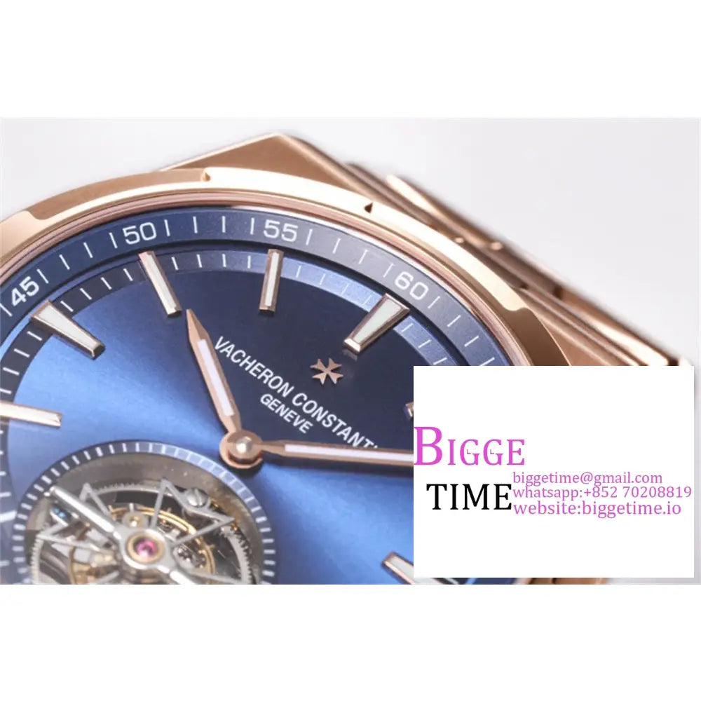 Overseas Tourbillon 42.5Mm 6000V Rg Blue Dial Bracelet Bbrf Tourb Vacheron Constantin