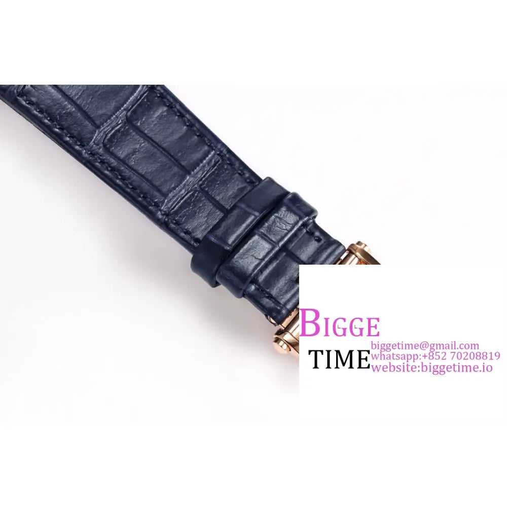 Overseas Tourbillon 42.5Mm 6000V Rg Blue Dial Leather Strap Bbrf Tourb Vacheron Constantin