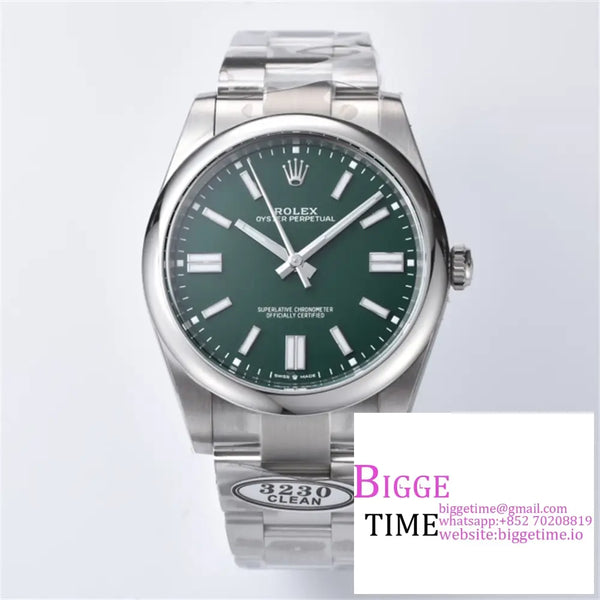 Oyster Perpetual 41Mm 124300 Green Dial Bracelet Clean Factory Cf Vr3230 Option1 Rolex