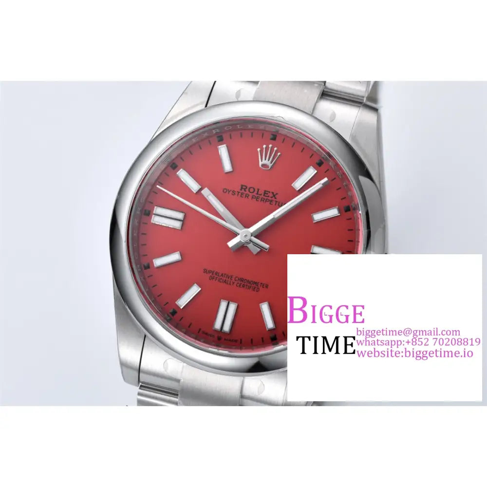 Oyster Perpetual 41Mm 124300 Red Dial Bracelet Clean Factory Cf Vr3230 Rolex