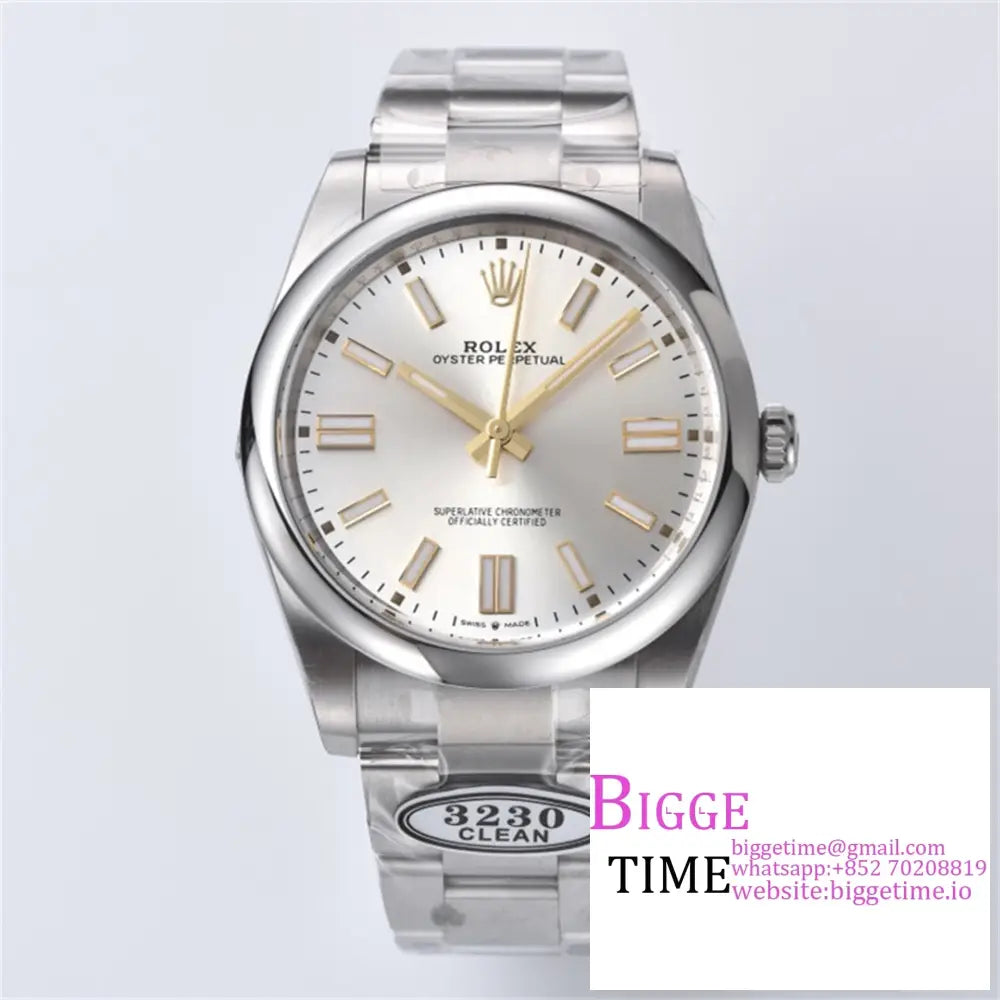 Oyster Perpetual 41Mm 124300 Silver Dial Bracelet Clean Factory Cf Vr3230 Option1 Rolex