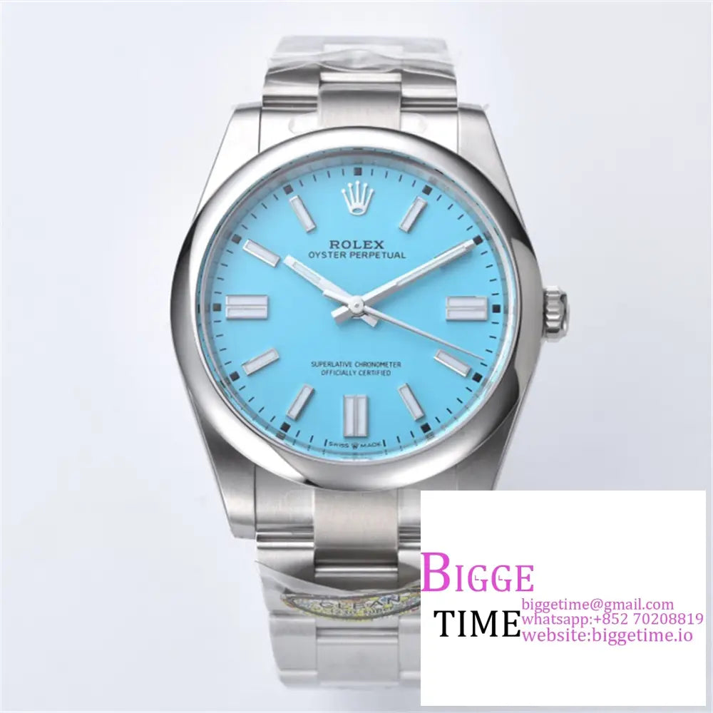 Oyster Perpetual 41Mm 124300 Tiffany Blue Dial Bracelet Clean Factory Cf Vr3230 Option1 Rolex