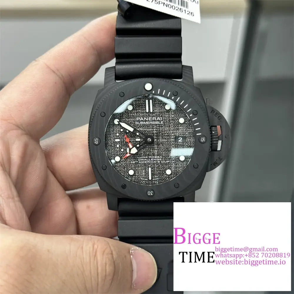 Pam1039 47Mm Submersible Carbon Grey Sail Dial Black Rubber Strap Vsf P9010 Option1 Panerai