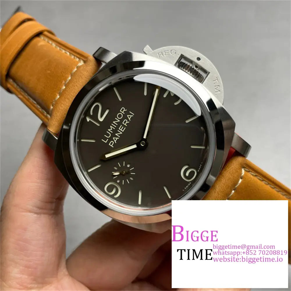 Pam1080 47Mm Luminor Grey Dial Brown Leather Strap Hwf P3000 Option1 Panerai