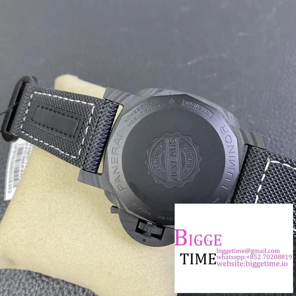 Pam1118 44Mm Luminor Carbon Black Dial Nylon Strap Vsf P9010 Panerai