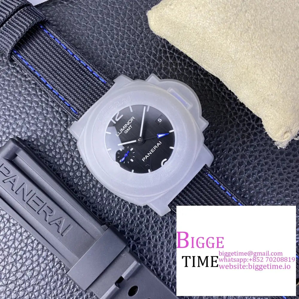 Pam1176 44Mm Luminor Gmt Bucherer Blue Black Dial Nylon Strap Vsf P9010 Panerai