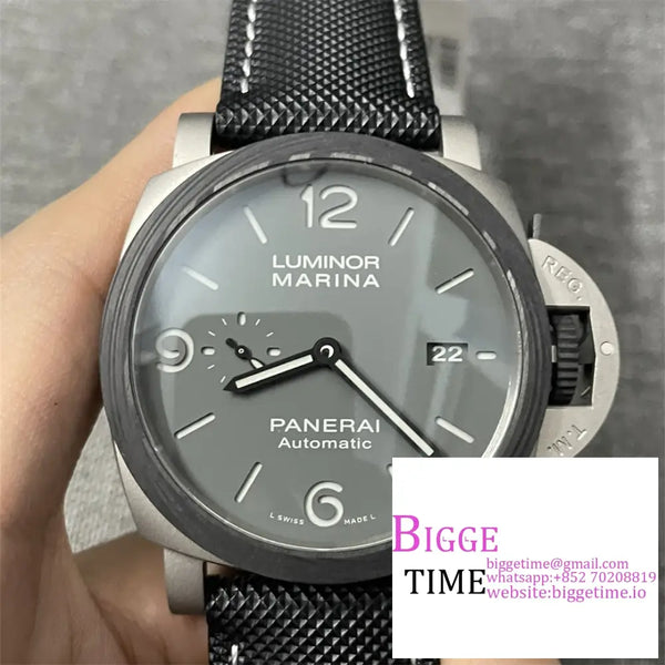 Pam1662 44Mm Luminor Carbon Grey Dial Black Nylon Strap Vsf P9010 Option1 Panerai