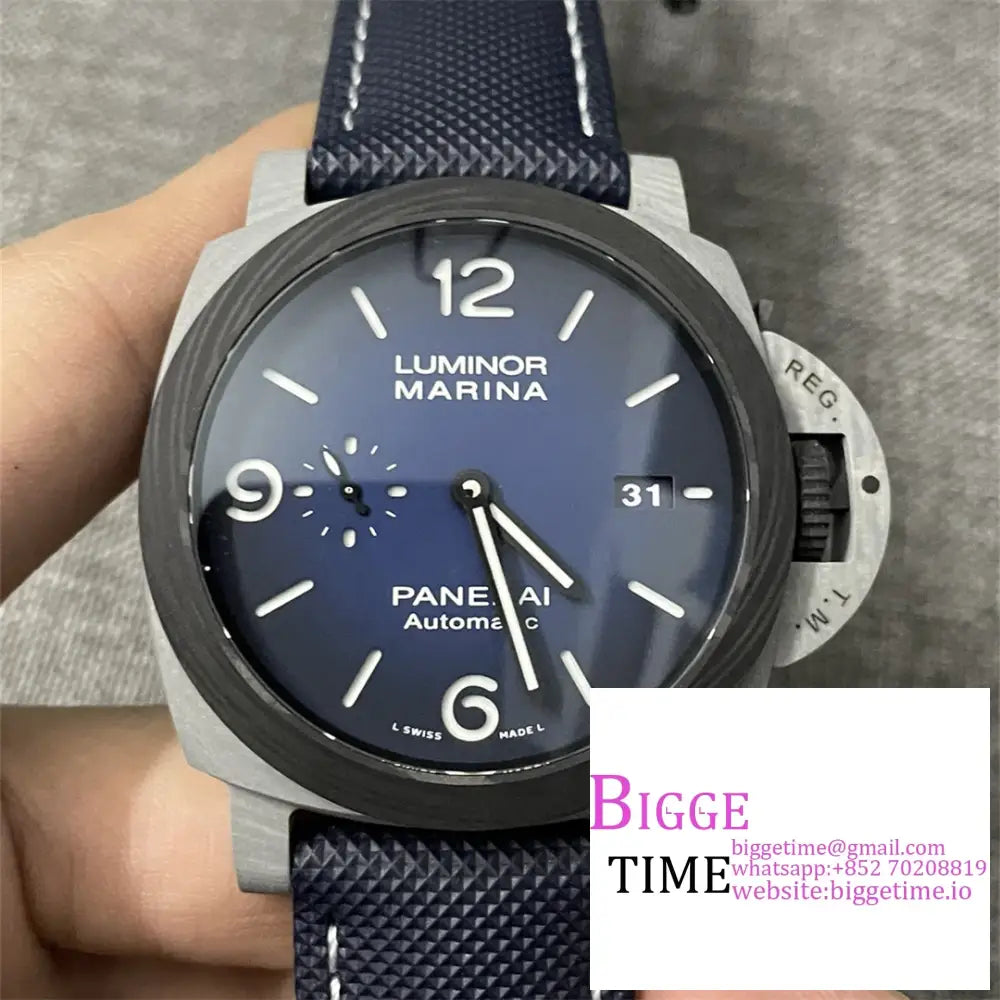 Pam1663 44Mm Luminor Carbon Gradient Blue Dial Nylon Strap Vsf P9010 Option1 Panerai