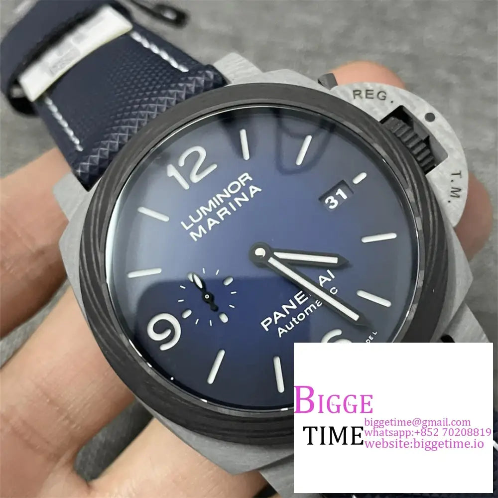 Pam1663 44Mm Luminor Carbon Gradient Blue Dial Nylon Strap Vsf P9010 Panerai