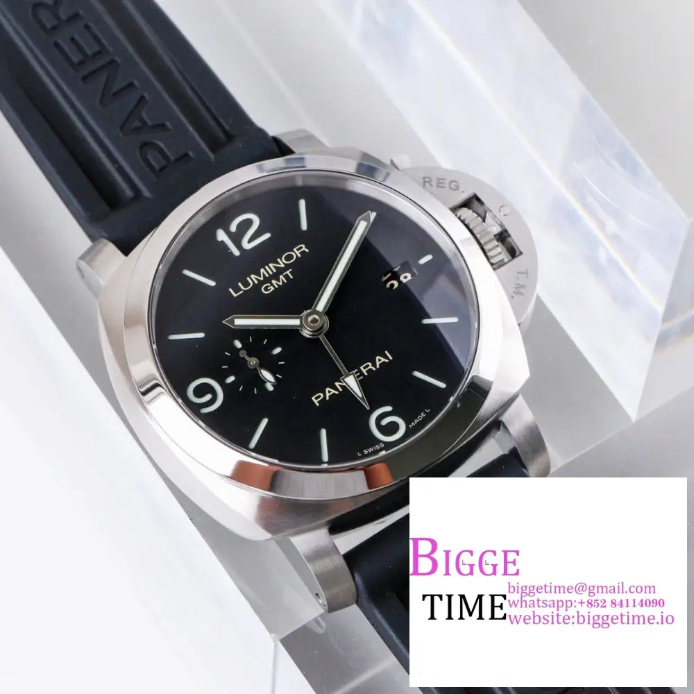 Pam320 44Mm Luminor Gmt Black Dial Leather Strap Vsf P9001 Panerai