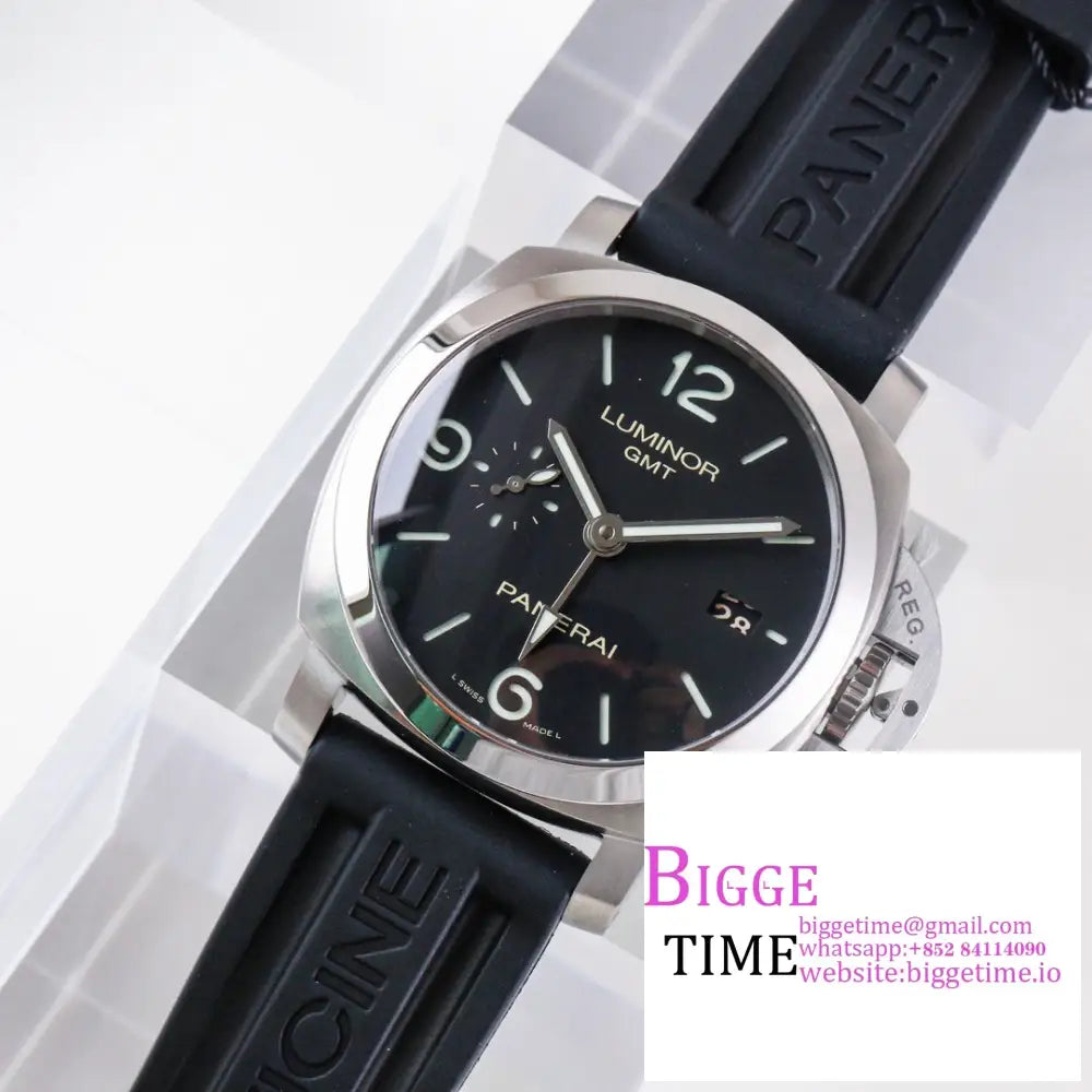 Pam320 44Mm Luminor Gmt Black Dial Leather Strap Vsf P9001 Panerai