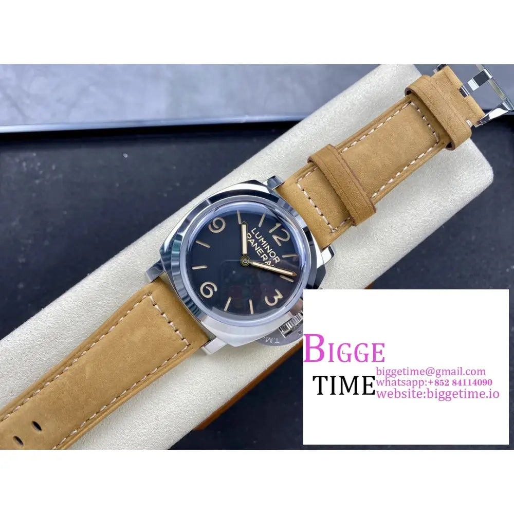 Pam372 47Mm Luminor Black Dial Brown Leather Strap Hwf P3000 Panerai