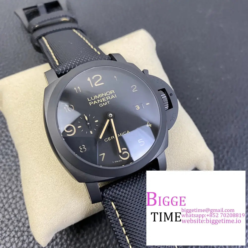 Pam441 44Mm Luminor Gmt Carbon Black Dial Nylon Strap Vsf P9001 Panerai