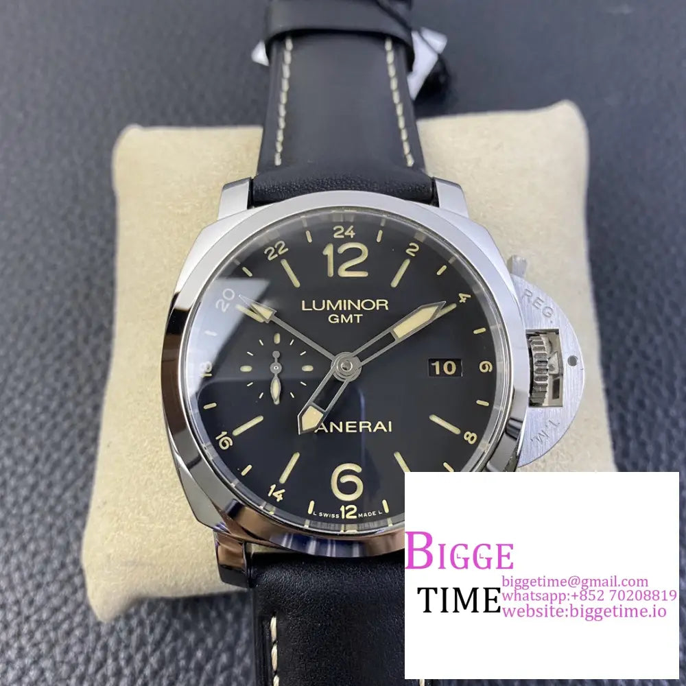 Pam531 44Mm Luminor Gmt Black Dial Leather Strap Vsf P9000 Option1 Panerai