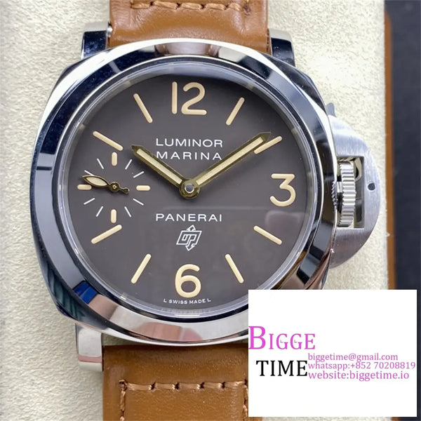 Pam632 44Mm Luminor Grey Dial Brown Leather Strap Hwf 6497 Option1 Panerai