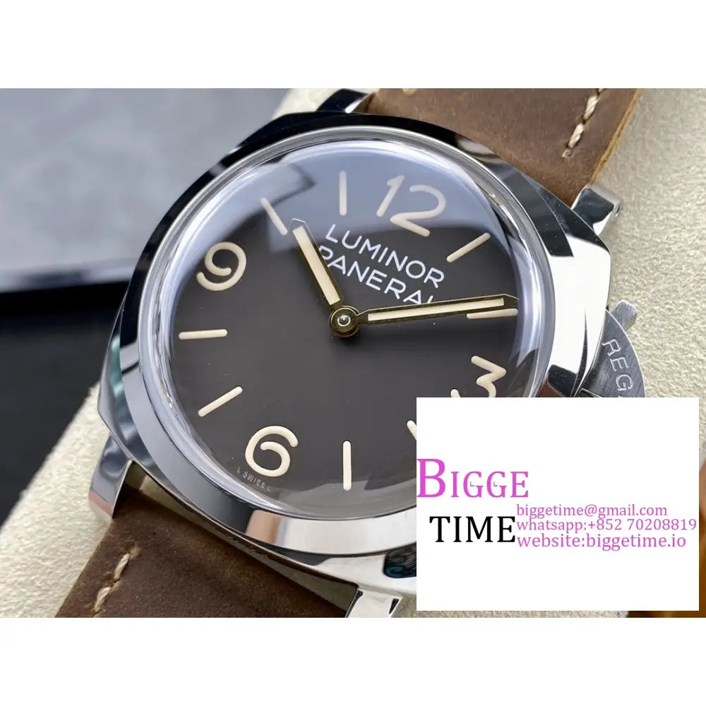 Pam663 47Mm Luminor Grey Dial Brown Leather Strap Hwf P3000 Panerai