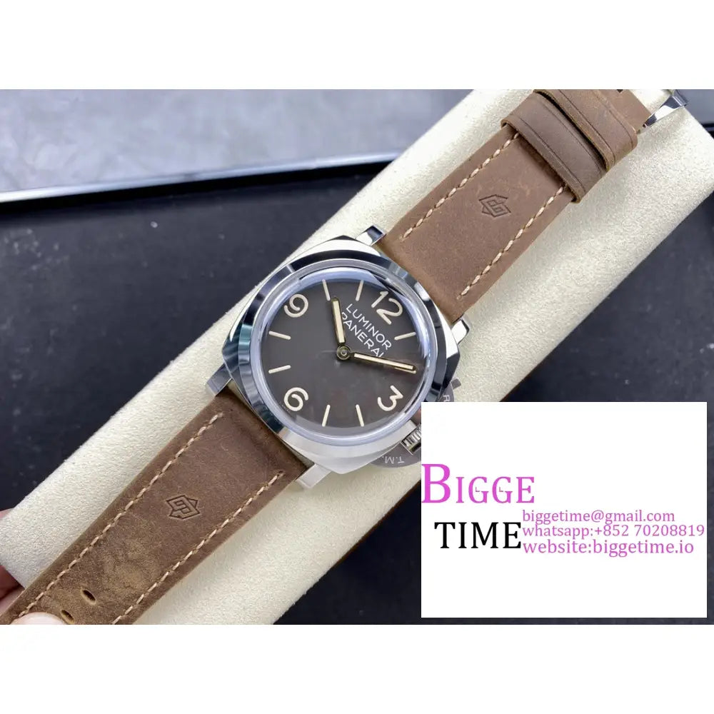 Pam663 47Mm Luminor Grey Dial Brown Leather Strap Hwf P3000 Panerai