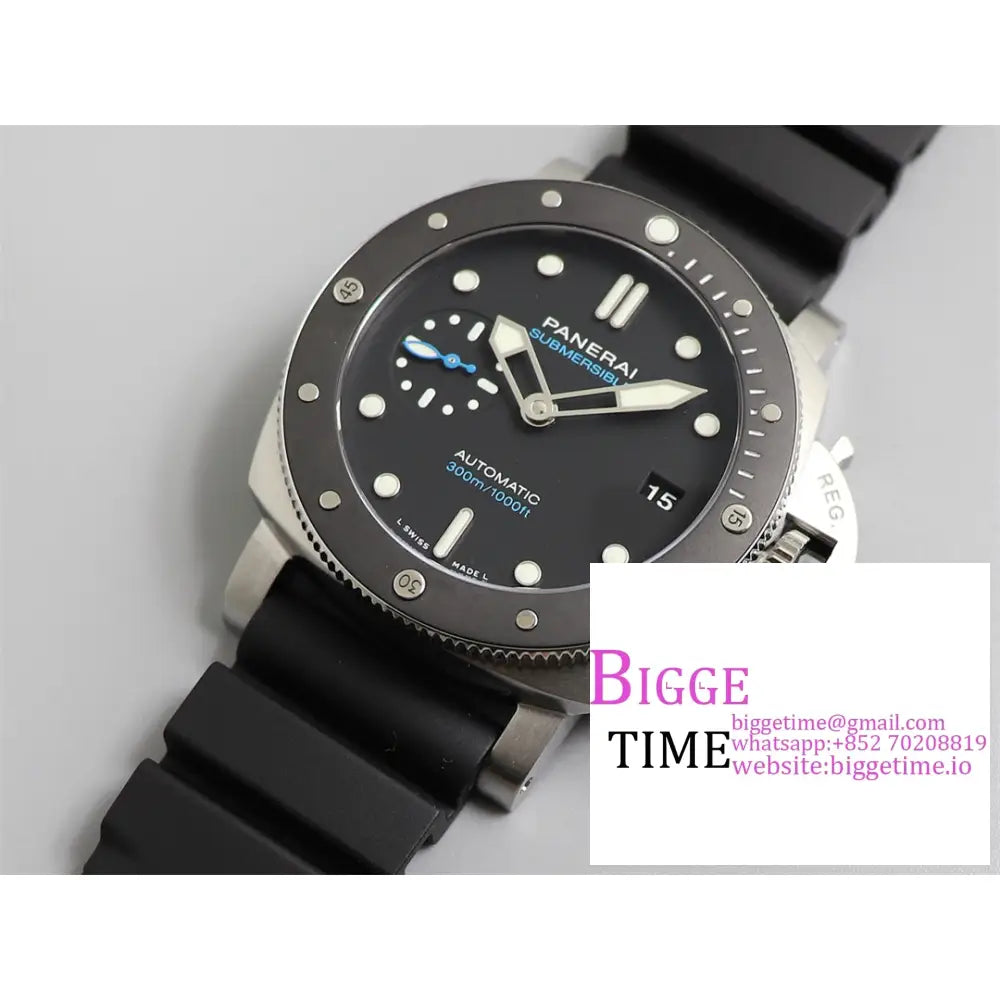 Pam683 42Mm Submersible Black Dial Rubber Strap Vsf P9001 Panerai