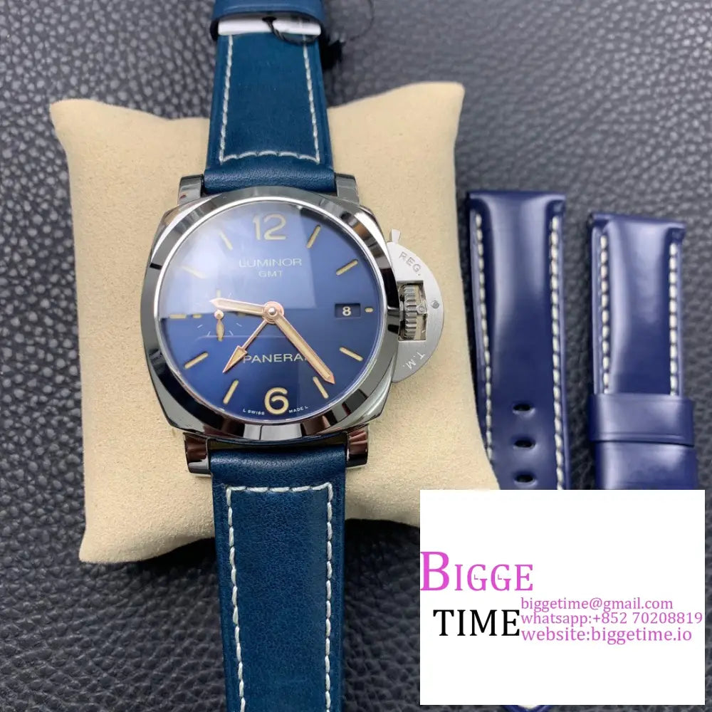 Pam688 42Mm Luminor 1950 Gmt Blue Dial Leather Strap Vsf P9001 Panerai