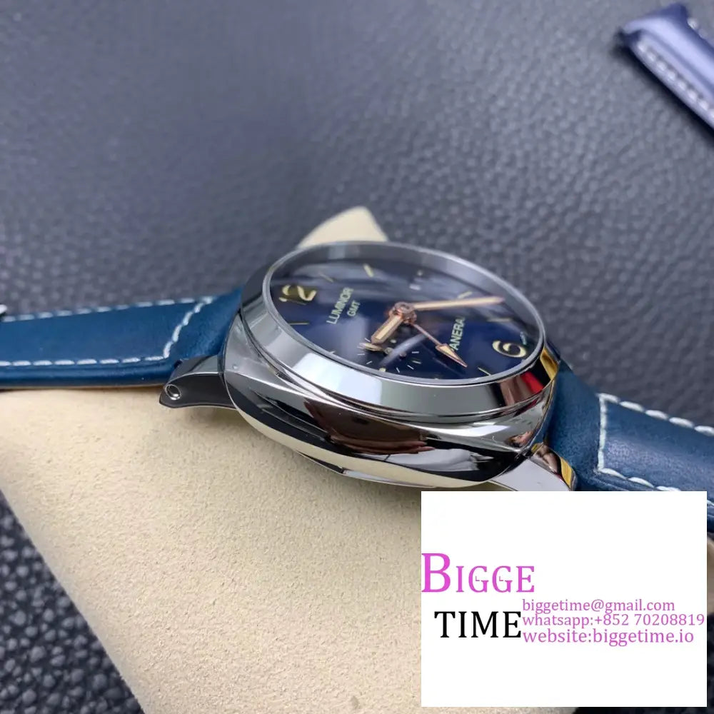 Pam688 42Mm Luminor 1950 Gmt Blue Dial Leather Strap Vsf P9001 Panerai