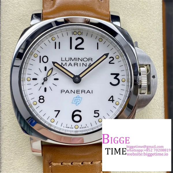 Pam778 44Mm Luminor White Dial Brown Leather Strap Hwf 6497 Option1 Panerai