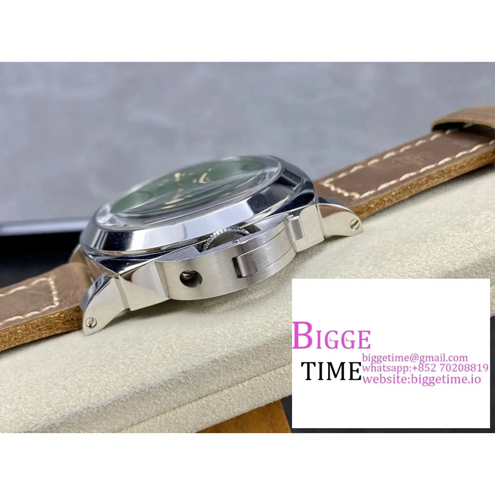 Pam911 44Mm Luminor Green Dial Brown Leather Strap Hwf 6497 Panerai