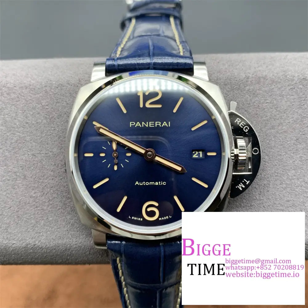 Pam927 42Mm Luminor Due Blue Dial Leather Strap Vsf P9000 Option1 Panerai