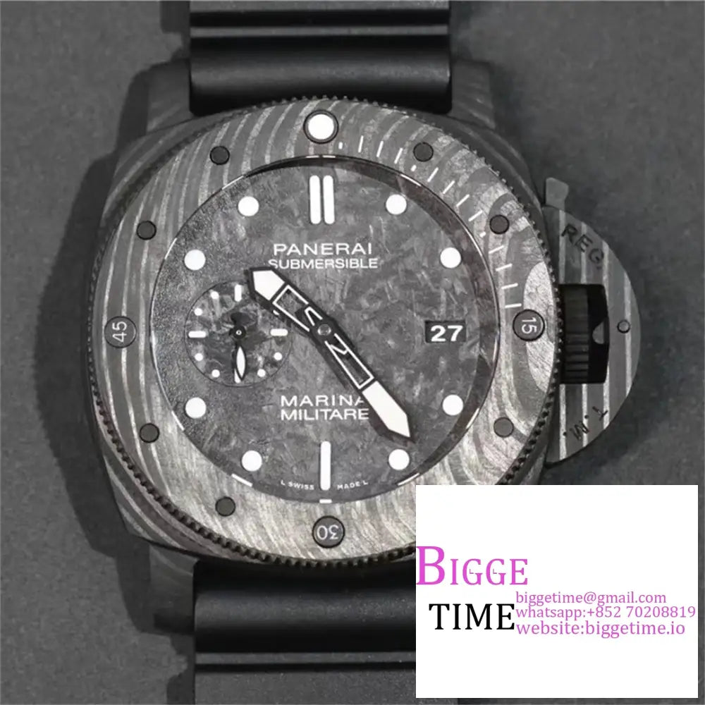 Pam979 47Mm Submersible Carbon Black Dial Rubber Strap Vsf P9010 Option1 Panerai