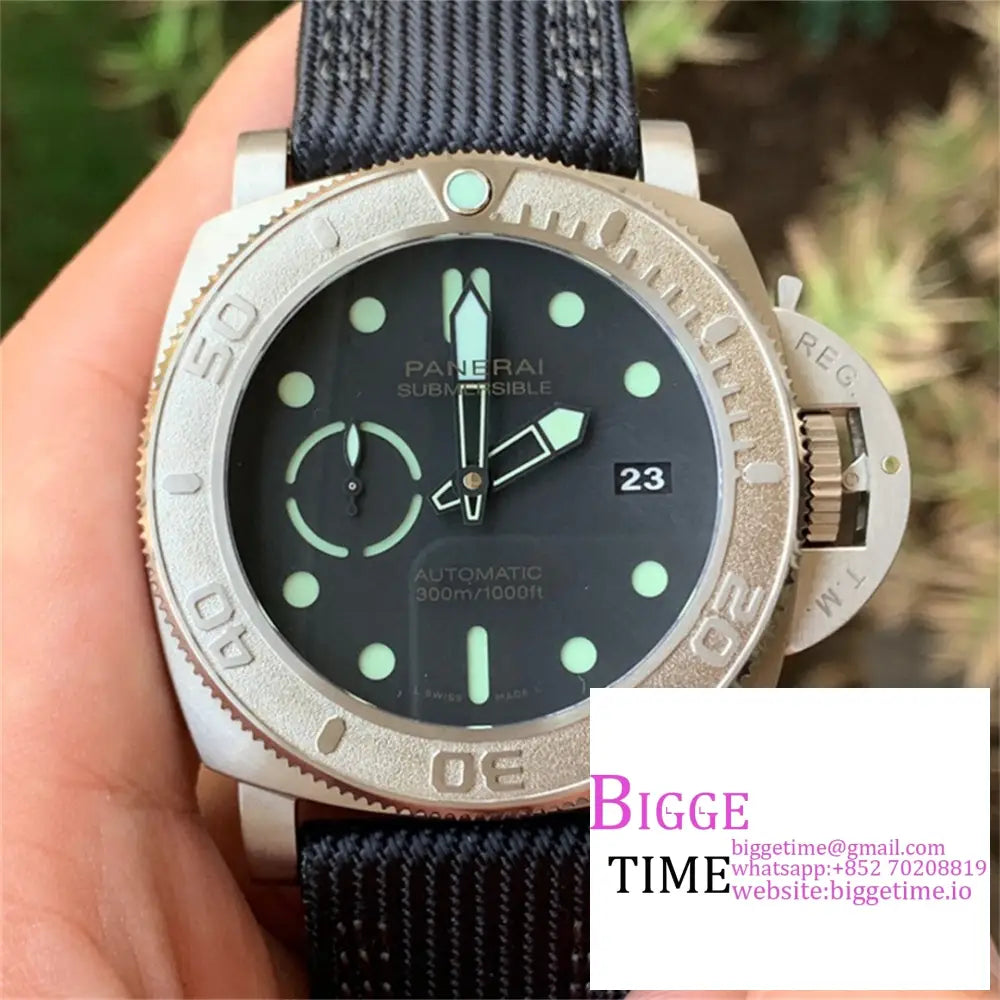 Pam984 47Mm Submersible Titanium Black Dial Nylon Strap Vsf P9000 Option1 Panerai