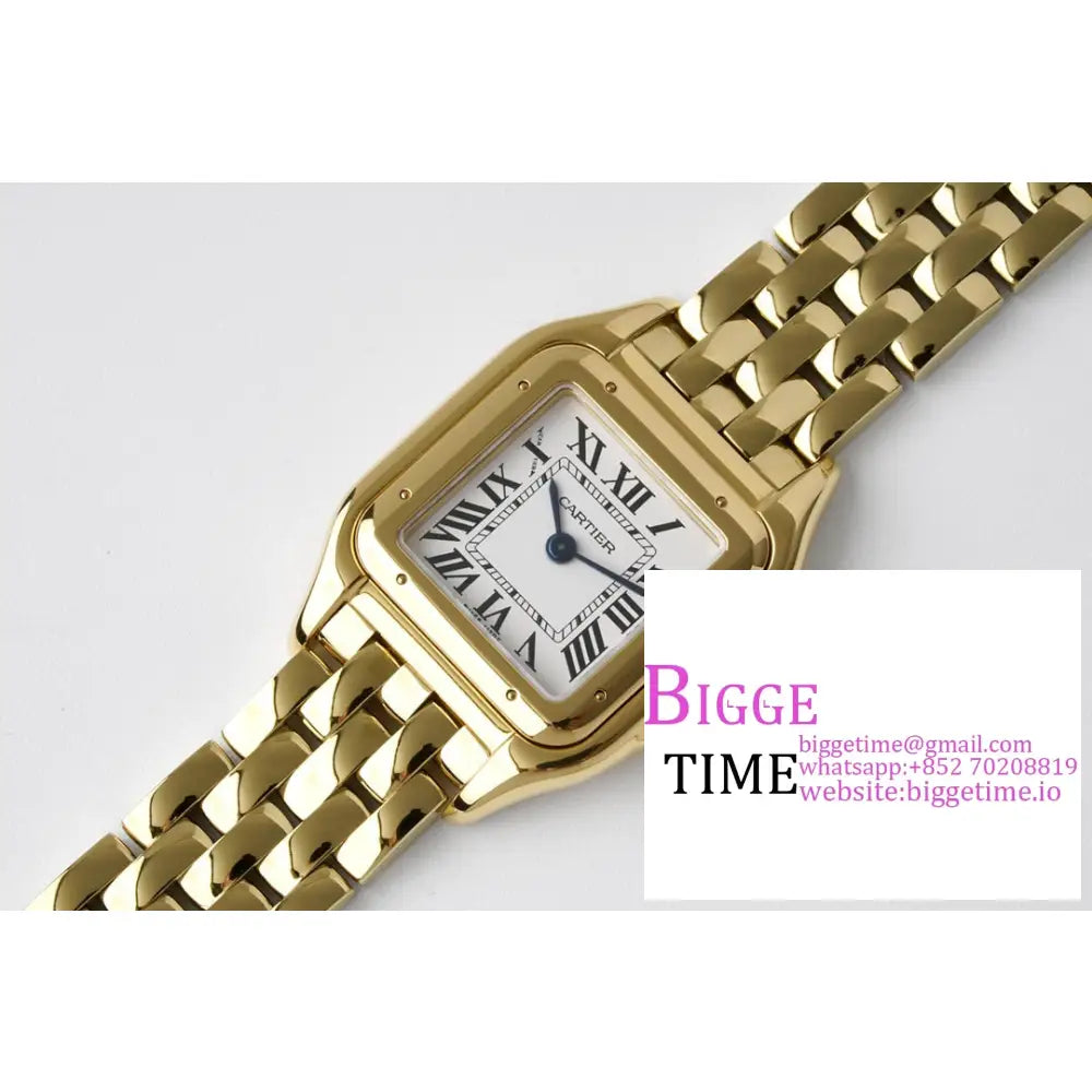 Panth??Re 22Mm Ladies Yg White Dial Bracelet Bvf Swiss Quartz Cartier