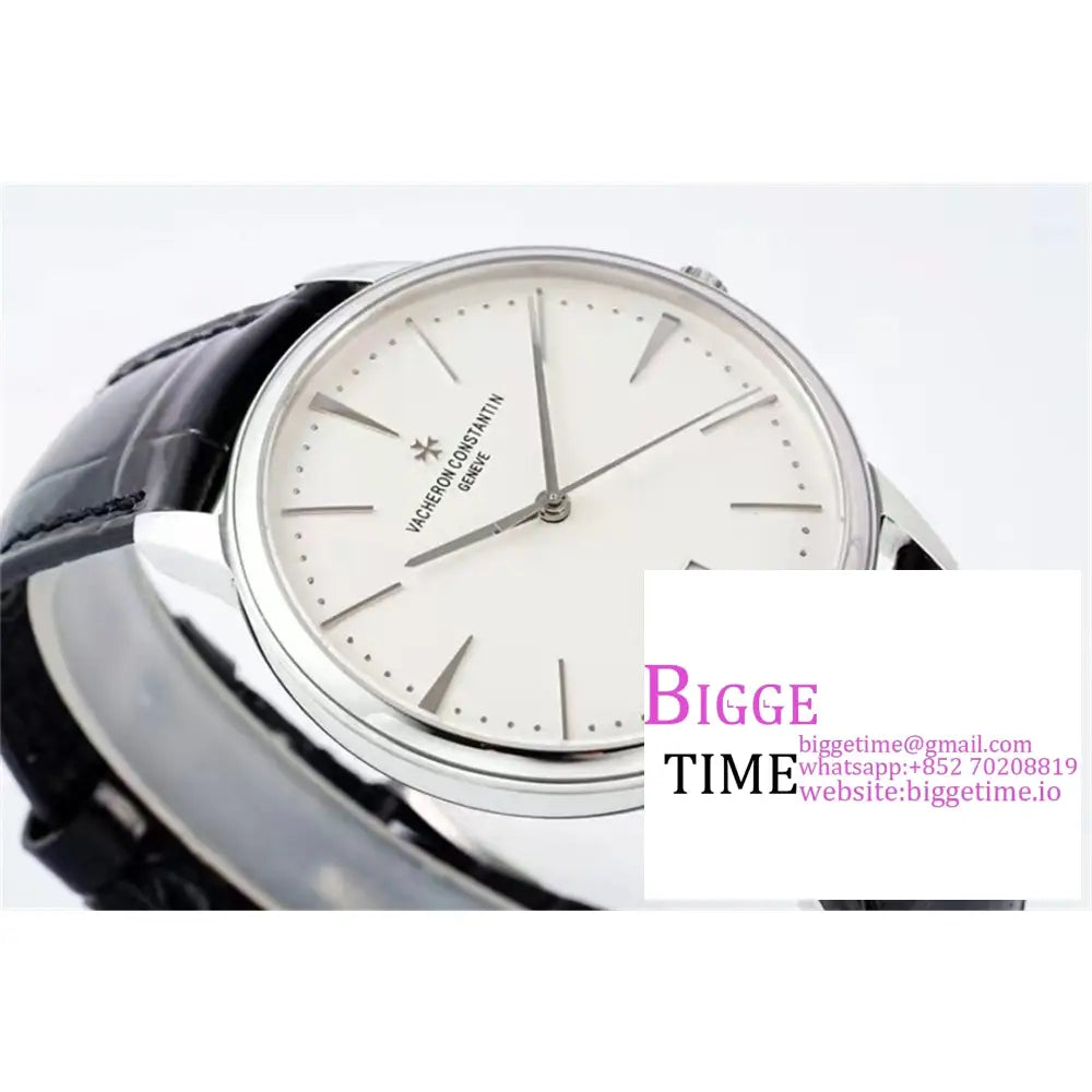 Patrimony 40Mm Date White Dial Black Leather Strap Ppf 9015 Vacheron Constantin