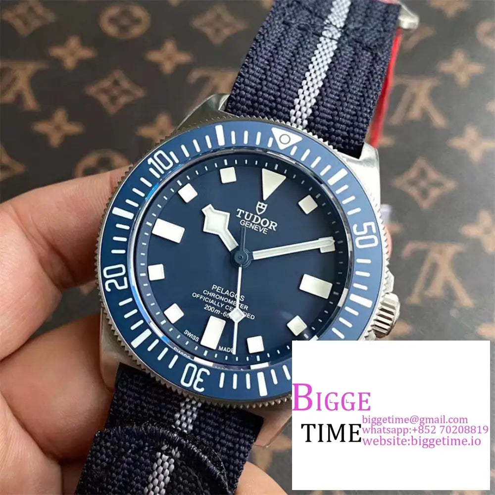 Pelagos 42Mm Titanium Blue Ceramic Bezel Dial Nylon Strap M + 8N-24 Tudor