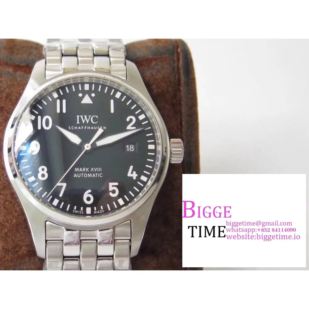 Iwc Pilot Mark Xviii 40Mm Iw327011 Black Dial Ss Bracelet V7F A2892 Iwc
